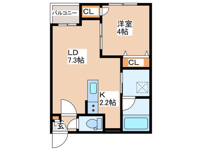 アズールVI(1LDK/5階)の間取り写真