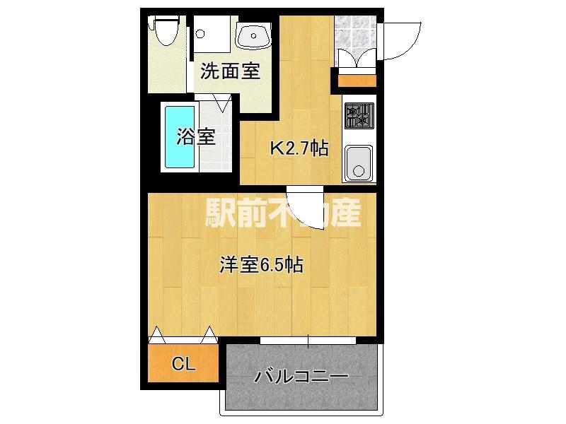 ROBOT HOME井尻III(1K/1階)の間取り写真