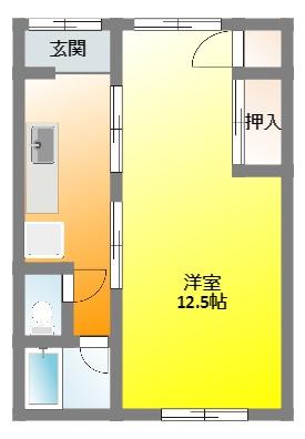 藤田アパート(1DK/1階)の間取り写真