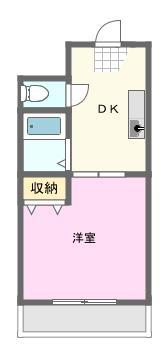 サンライフ宏和(1DK/3階)の間取り写真