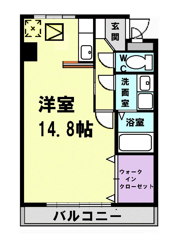 アルモニー(1K/1階)の間取り写真