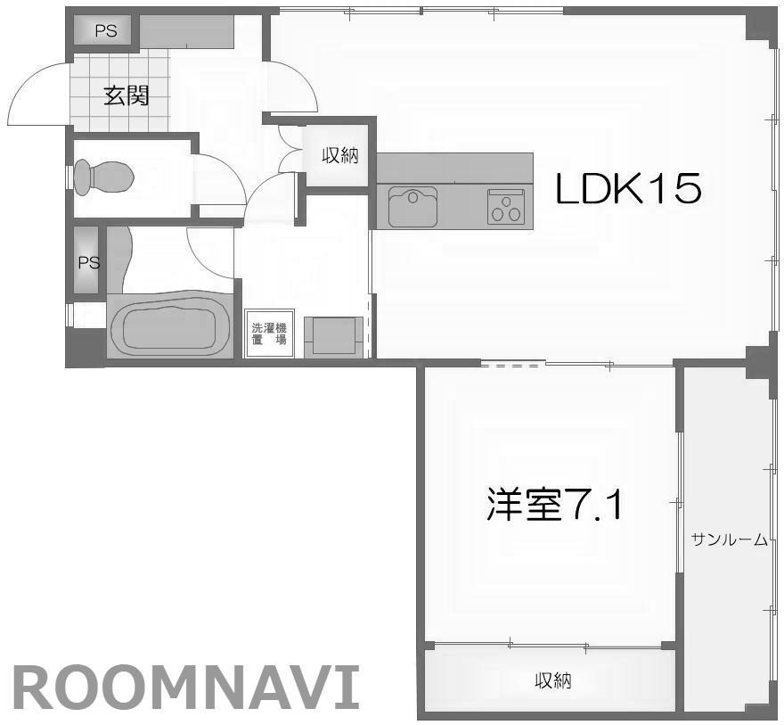 コトングラス北常三島(1LDK/3階)の間取り写真