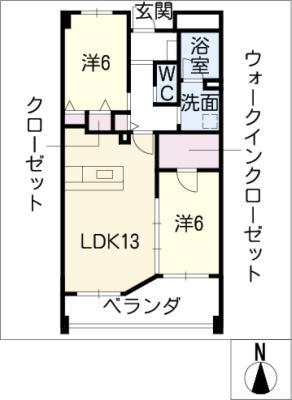 YS COURT(2LDK/1階)の間取り写真