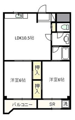 SEYANTA無量寺(2LDK/3階)の間取り写真
