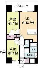 LA DOUCEUR山王(2LDK/5階)の間取り写真