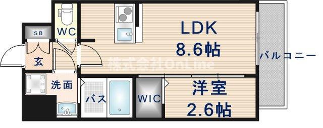 ファステート東大阪アダマス(1LDK/10階)の間取り写真