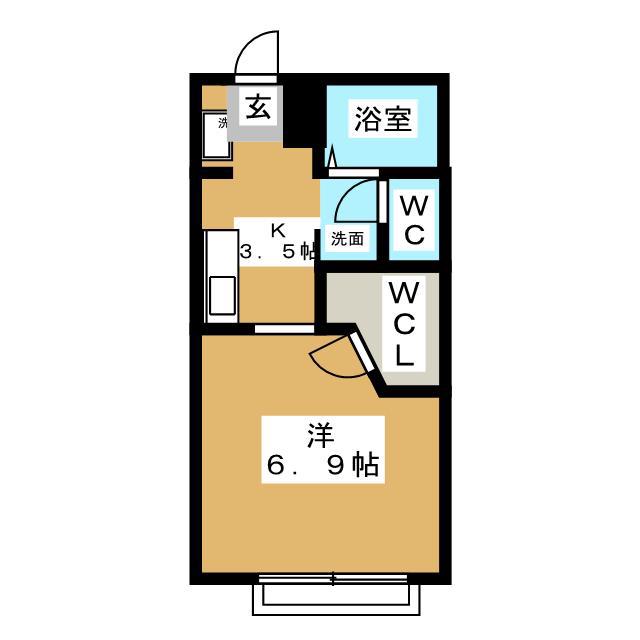 BEY BELL 山手(1K/1階)の間取り写真