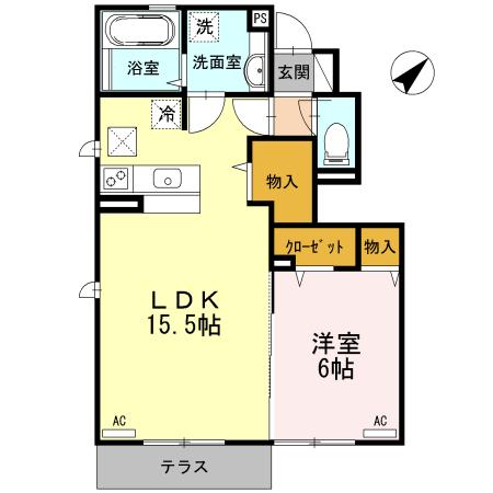 CASA DE KOU カーサデコウ(1LDK/1階)の間取り写真