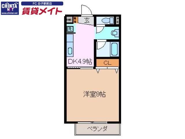 サープラスワン伊藤(1K/2階)の間取り写真