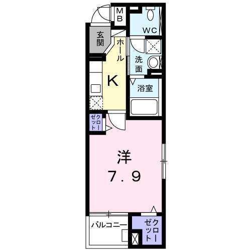リアン M(1K/3階)の間取り写真