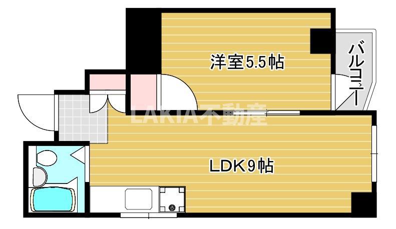 阿倍野阪南マンション(1LDK/2階)の間取り写真