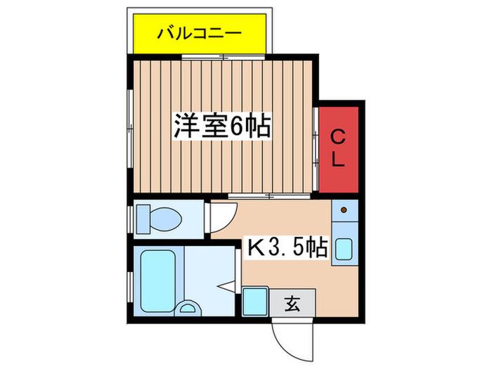 ペリドット(1K/2階)の間取り写真