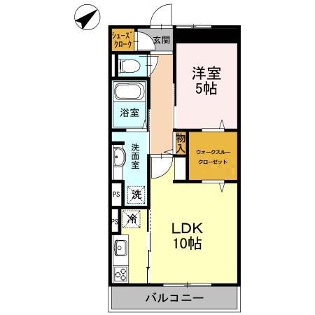 パークヒルズ(1LDK/3階)の間取り写真
