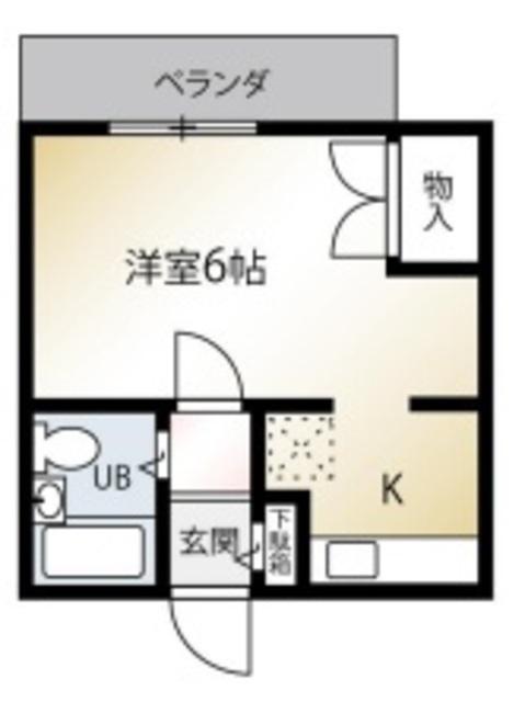 ドエルパラシオン(1K/2階)の間取り写真
