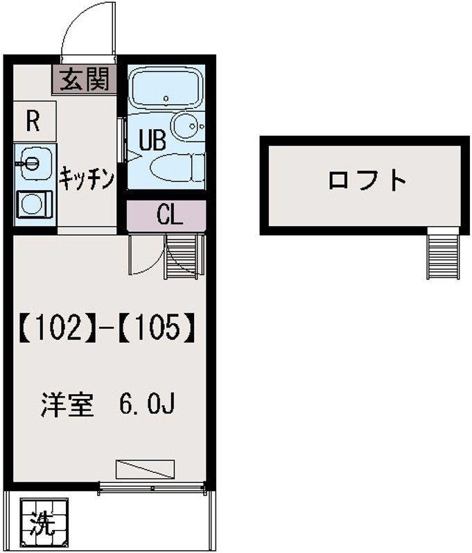 ベルメゾン志木(1K/1階)の間取り写真