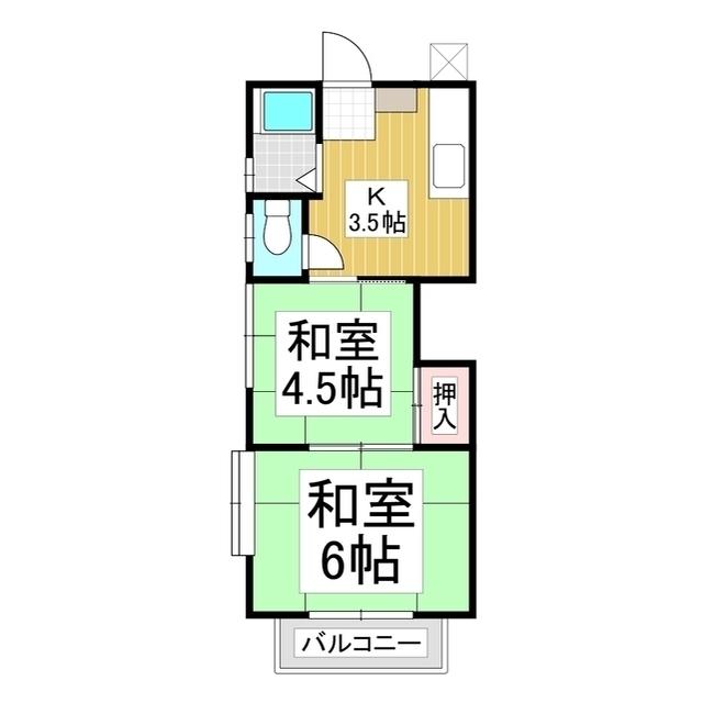 コーポ小池(2K/2階)の間取り写真
