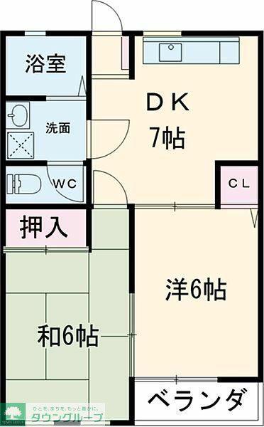 エール1(2DK/1階)の間取り写真