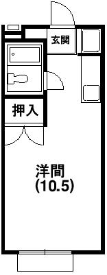 サンアベニュー富塚I(ワンルーム/1階)の間取り写真