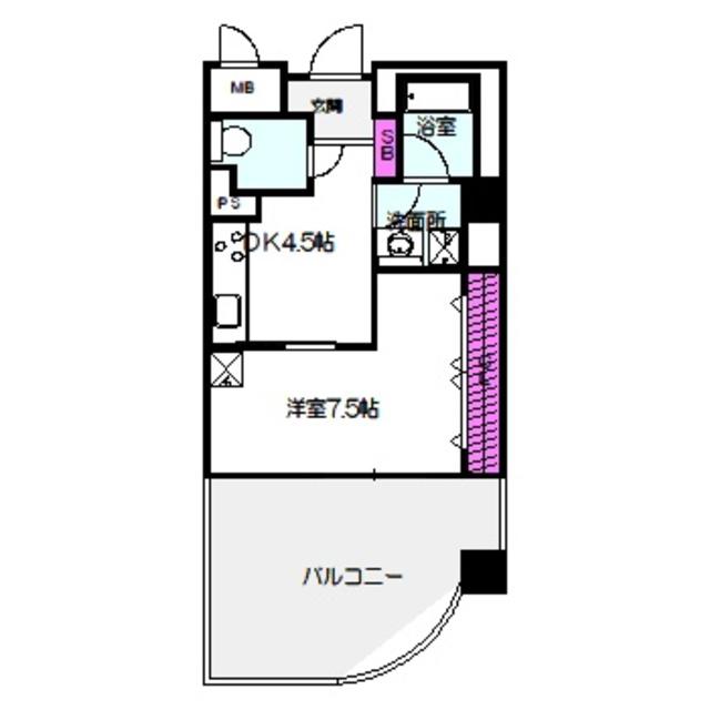 ジョイパーク鶴見(1DK/7階)の間取り写真