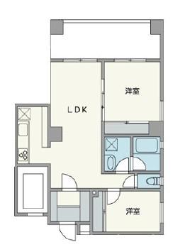 JU TOWER FRONT両国 JU TOWER FRONT 両国(2LDK/5階)の間取り写真