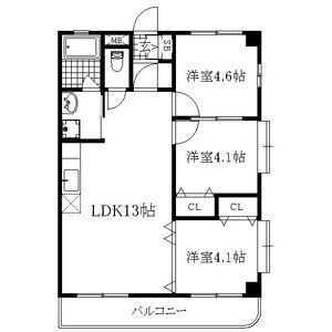 ジャンティ(3LDK/3階)の間取り写真