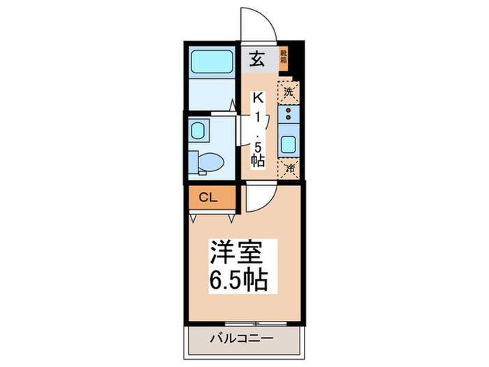 アノンテラス新石川(1K/3階)の間取り写真