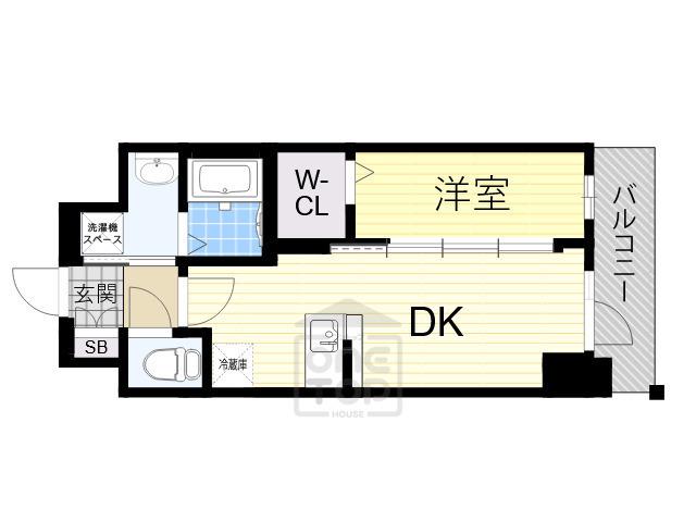 エステムコート新大阪17ベイス(1DK/15階)の間取り写真