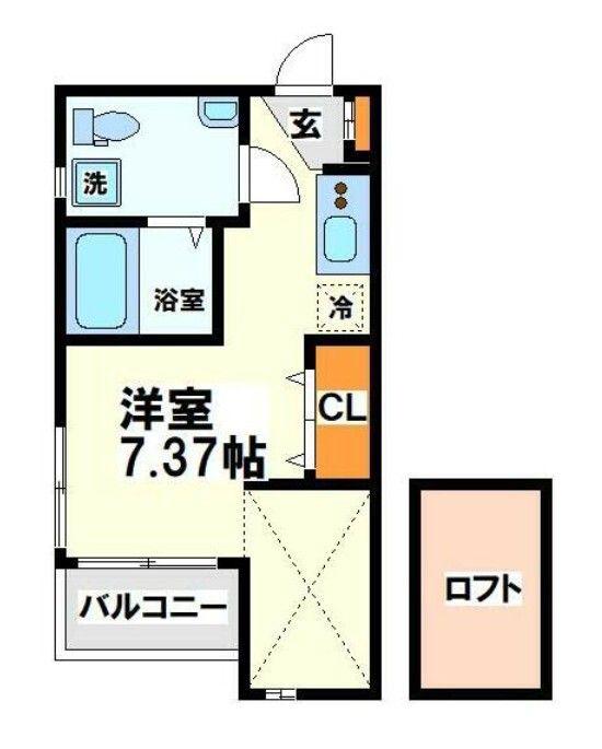 GARDEN HILLS HIRAI(ワンルーム/3階)の間取り写真