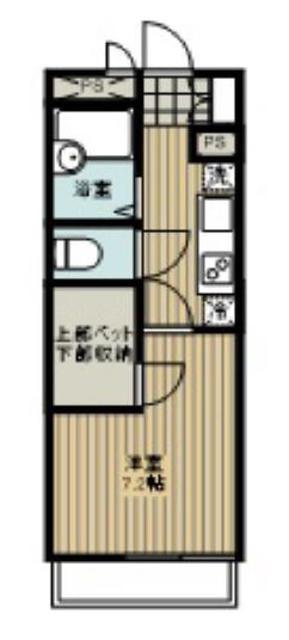 レオパレスボナールKY(1K/1階)の間取り写真