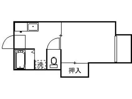 那須ハイツ(1K/1階)の間取り写真