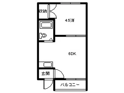 ホワイトルーム壱番館(1DK/1階)の間取り写真