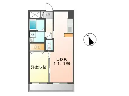 ウィルホンション(1LDK/1階)の間取り写真