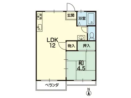 コーポグリーン(1LDK/1階)の間取り写真