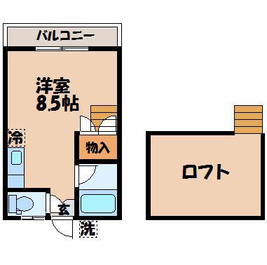 エステートハイツ出雲(ワンルーム/1階)の間取り写真