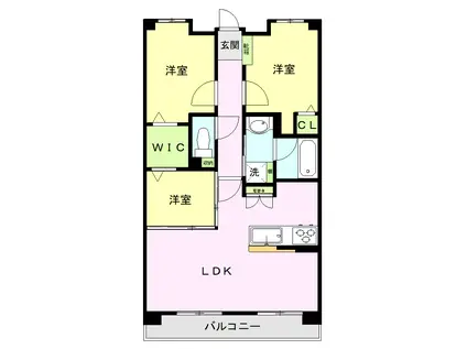 トラストレジデンス花立(3LDK/3階)の間取り写真
