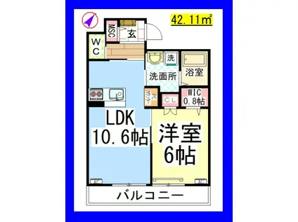 AF ラポール(1LDK/2階)の間取り写真