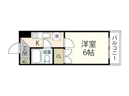 ヴィラブランシュ庚午中(1K/3階)の間取り写真