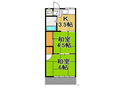 光荘(2K/2階)の間取り写真