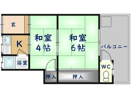 澤村文化(2K/1階)の間取り写真