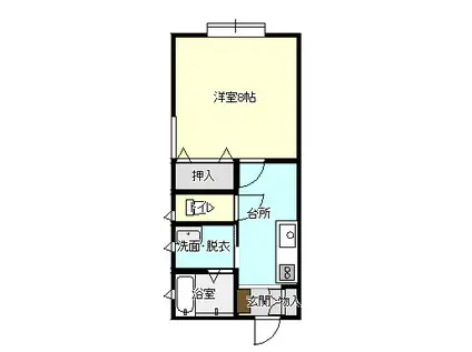 フレンドリーハウスI(1K/2階)の間取り写真