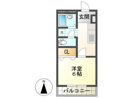 グランプリ(1K/3階)の間取り写真