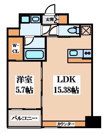 プレジオ長田(1LDK/7階)の間取り写真
