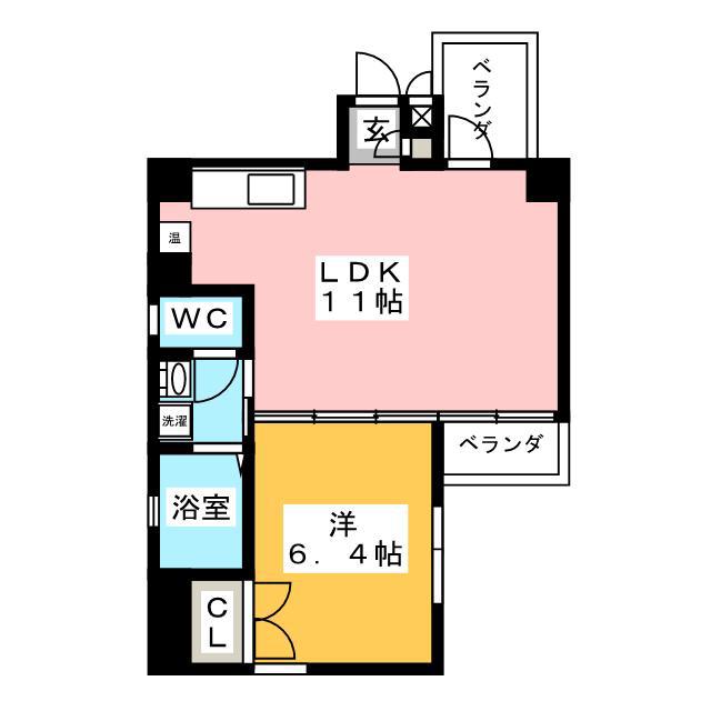STATION VIEW 加納(1LDK/2階)の間取り写真