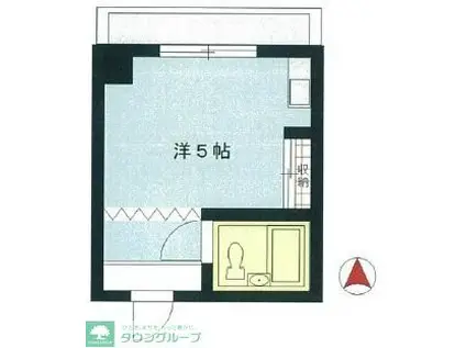 いすずビル(ワンルーム/3階)の間取り写真