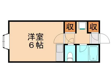 プラザドゥコリーナ(ワンルーム/1階)の間取り写真