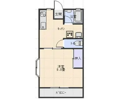 ハイツ昭和 名取 A棟(1DK/1階)の間取り写真