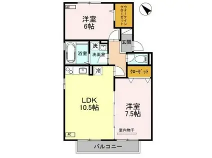 スィックガーデン(2LDK/2階)の間取り写真