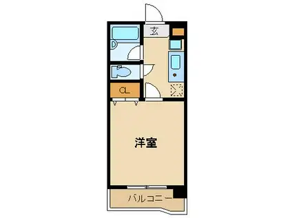 パークサイド(1K/3階)の間取り写真