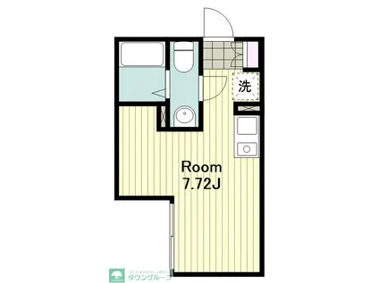 ピカード川崎SIDE A棟(ワンルーム/1階)の間取り写真