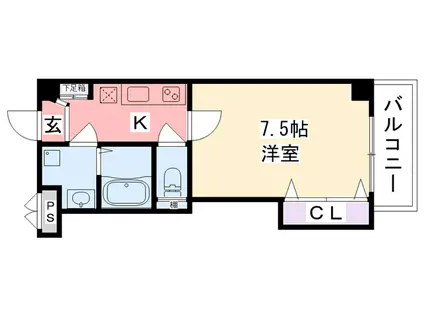 クレールメゾン小松(1K/3階)の間取り写真